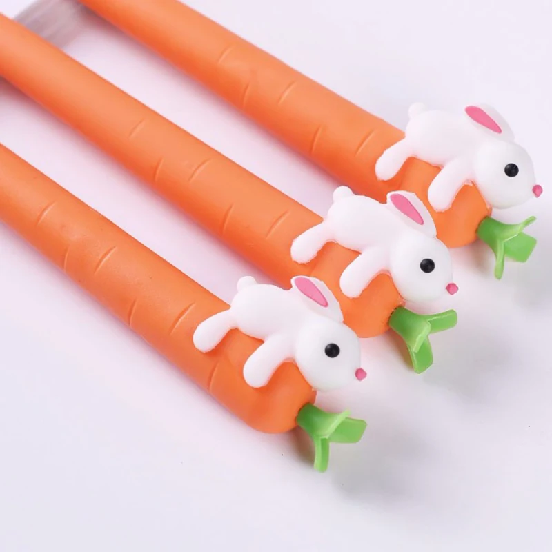 Черные гелевые ручки с чернилами шариковые кроликом авторучка в форме морковки