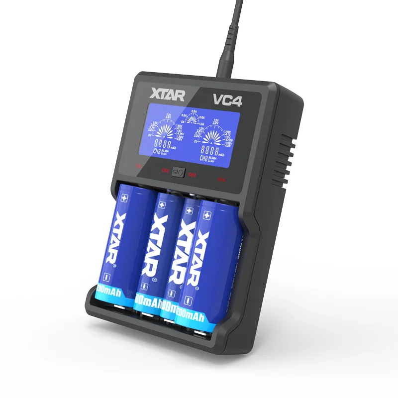Новое зарядное устройство XTAR VC4 универсальное с ЖК дисплеем USB Ni MH/Ni CD литий ионный