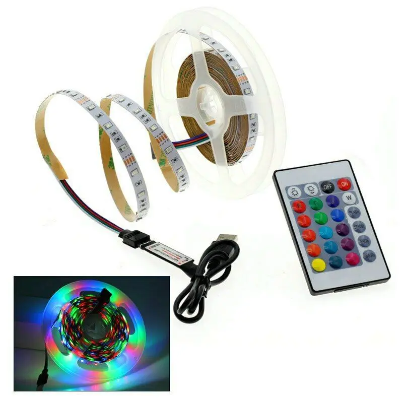 5 В USB RGB Светодиодная лента 60 Светодиодный s/m SMD 2835 3528 Диодная свет HD ТВ Настольный