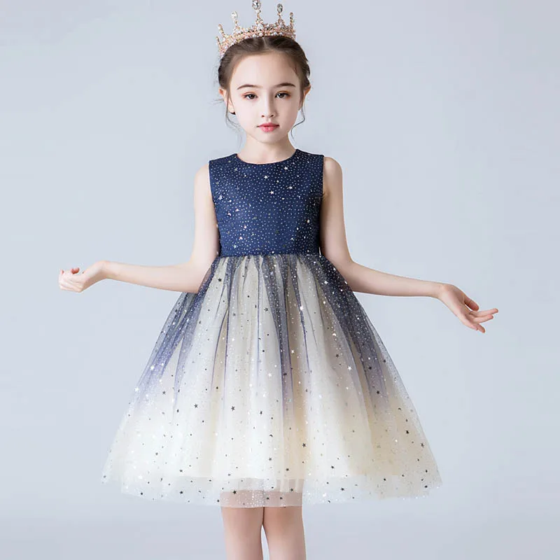 Short dress IYEAL/вечернее платье для девочек; Новые Модные Детские платья для девочек; Детский костюм; элегантное платье принцессы с цветочным узором для девочек на свадьбу - Цвет: Short dress