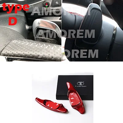 type D red Carbon Углеродное волокно рулевое колесо смена весла удлинитель Накладка для Audi A5 S3 S5 S6 SQ5 RS3 RS6 RS7 - Цвет: type D red Carbon