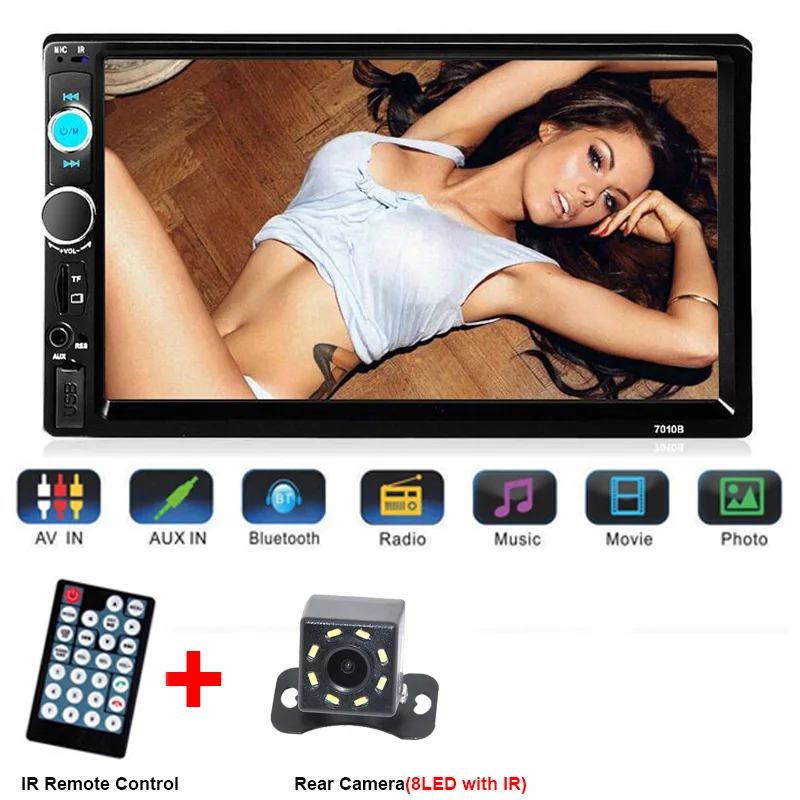 G-Player 8LED Camera Центральный Multimidia Авто 2din двойной 2 Din 7 ''сенсорный экран Bluetooth Радио MP3 MP5 музыкальный видео плеер Автомобильный мультимедийный Авторадио - Цвет: G-Player 8LED Camera