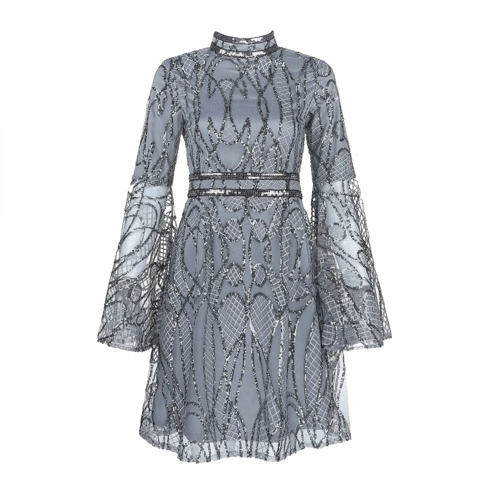 Высокое качество для знаменитостей пикантные длинными расклешенными рукавами