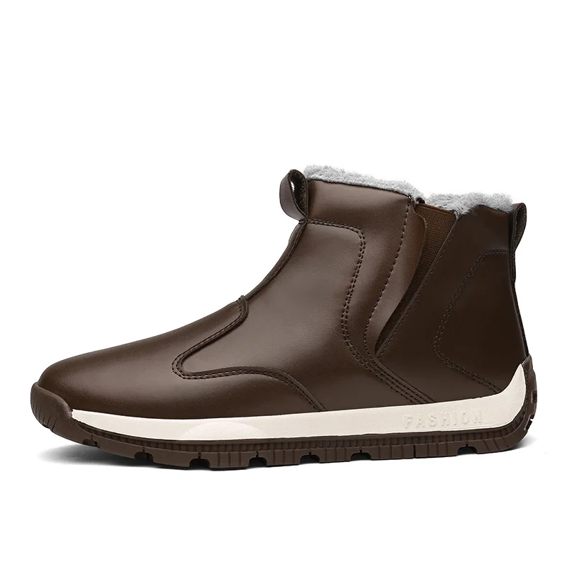 Мужские ботинки из ПУ кожи Dwayne зимние рабочие с мехом модные водонепроницаемые