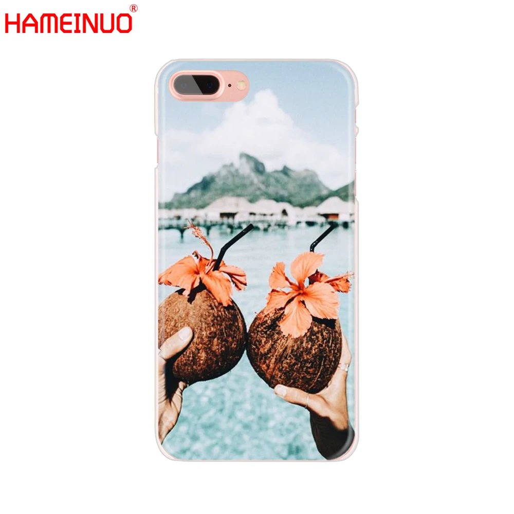 HAMEINUO кокосовый на пляже Чехол для мобильного телефона iphone X 8 7 6 4 4s 5 5s SE 5c 6s