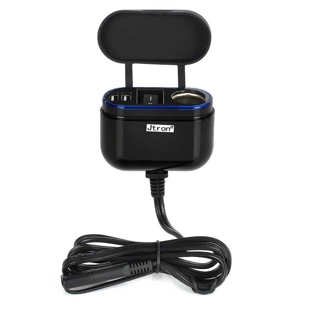 12 V-24 V автомобильный прикуриватель с выключателем светодиодный двойной USB Зарядное устройство адаптер обнаружения для телефона MP3 DVR аксессуары