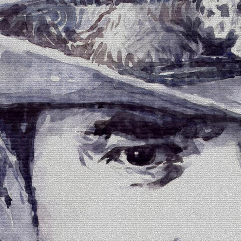 1 ШТ. Unframed Борода Прохладный Человек Настенная Живопись в Шляпе Длинные Волосы