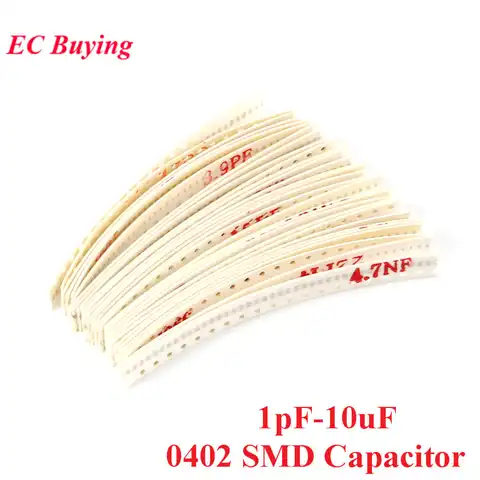 1200 шт. 0402 SMD конденсатор комплект 30 значений * 40 шт. 1PF-10UF пакет с электронными компонентами конденсатор Ассорти набор образцов DIY