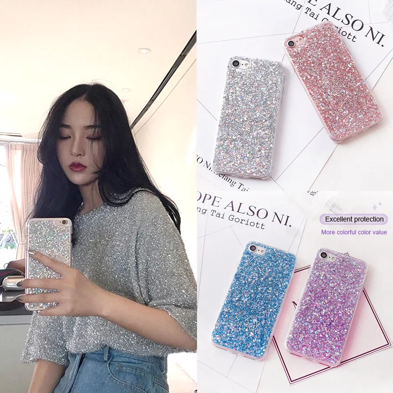 Nephy Bling Glitter TPU Case For iPhone 6 6s 7 8 Plus X XS MAX XR 5 5s SE Luxury Silicone Soft Powder Sequins Back Cover |