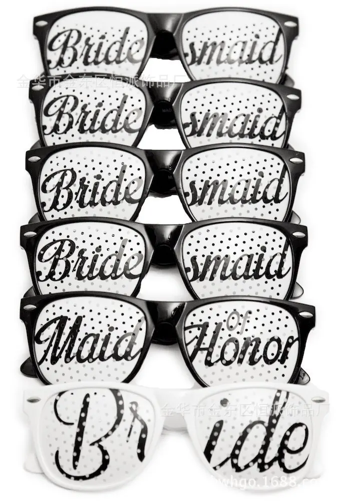 6 шт./лот Свадебные девичьи вечерние очки Свадебный комплект для невесты и