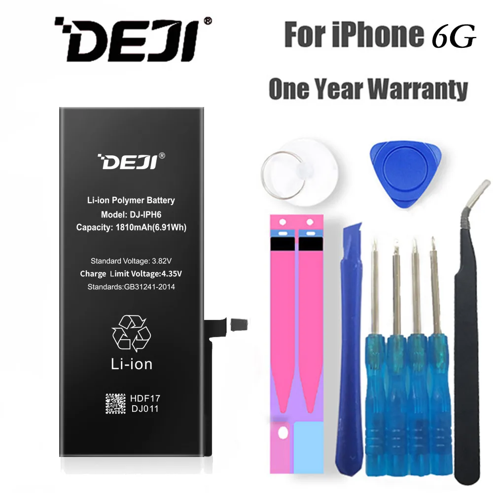 DEJI оригинальный литий полимерный аккумулятор для iPhone 6G высокое качество