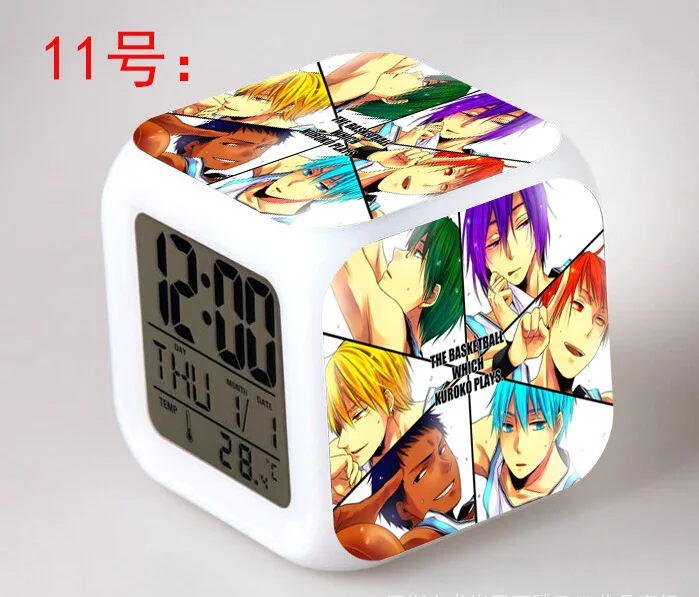Японские Аниме куроко Нет Баскетбол LED 7 цветов вспышка цифровой будильник часы