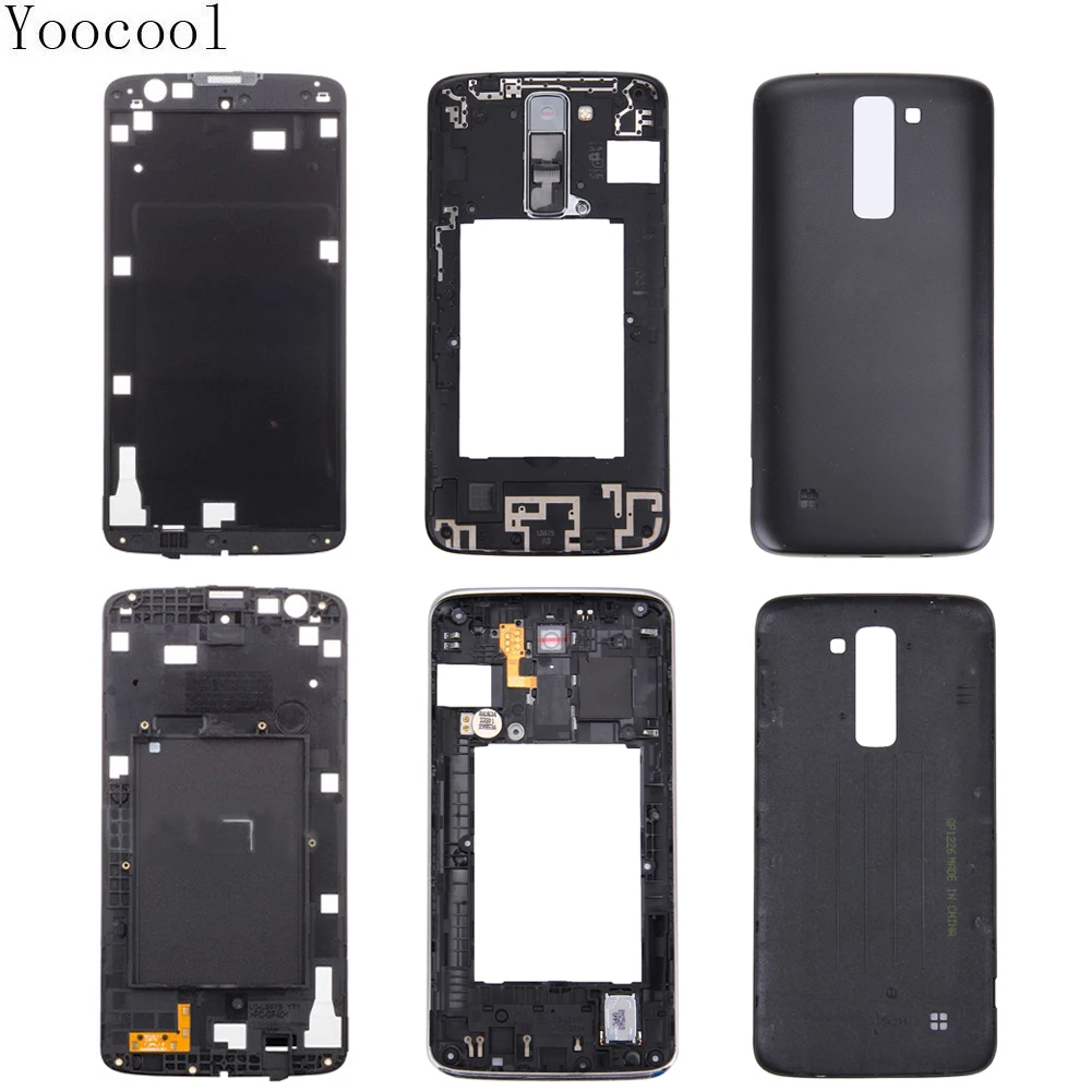Yoocool Запчасти для LG K7 спереди и сзади Средний задняя крышка Полный Корпус Рамки