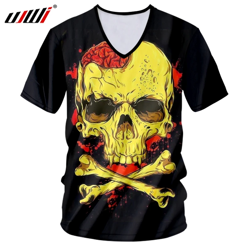 Летние мужские топы UJWI крутая 3D Футболка с принтом трупа невесты Повседневная