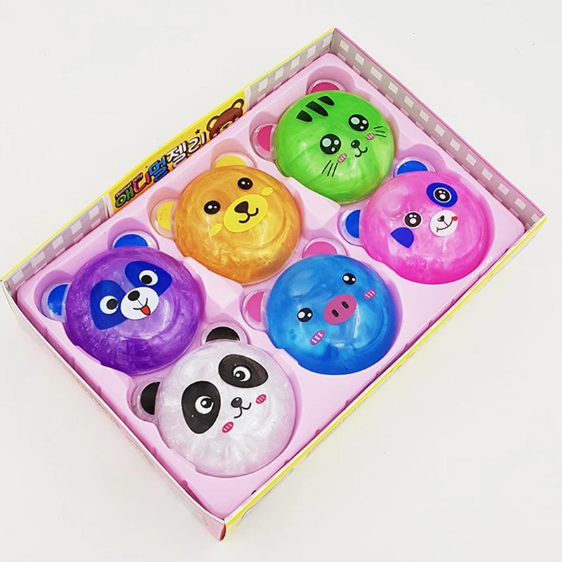 6 шт./лот лидер продаж милая разноцветная глина в виде животных умный пластилин