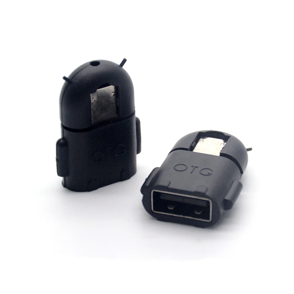 Высокое качество Портативный многоцветный робот формы Android Micro USB к конвертер OTG