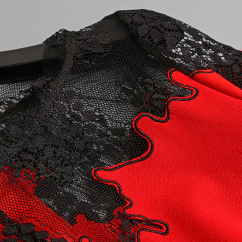 Европа 2015 осенью новинка кружева шить платье талии тонкий сплошной небольших