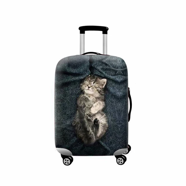 Sleeping cat HMUNII милый узор толстый дорожный костюм чехол защитный чехол на чемодан чехол Аксессуары для путешествий Эластичный Чемодан пылезащитный чехол - Цвет: Sleeping cat