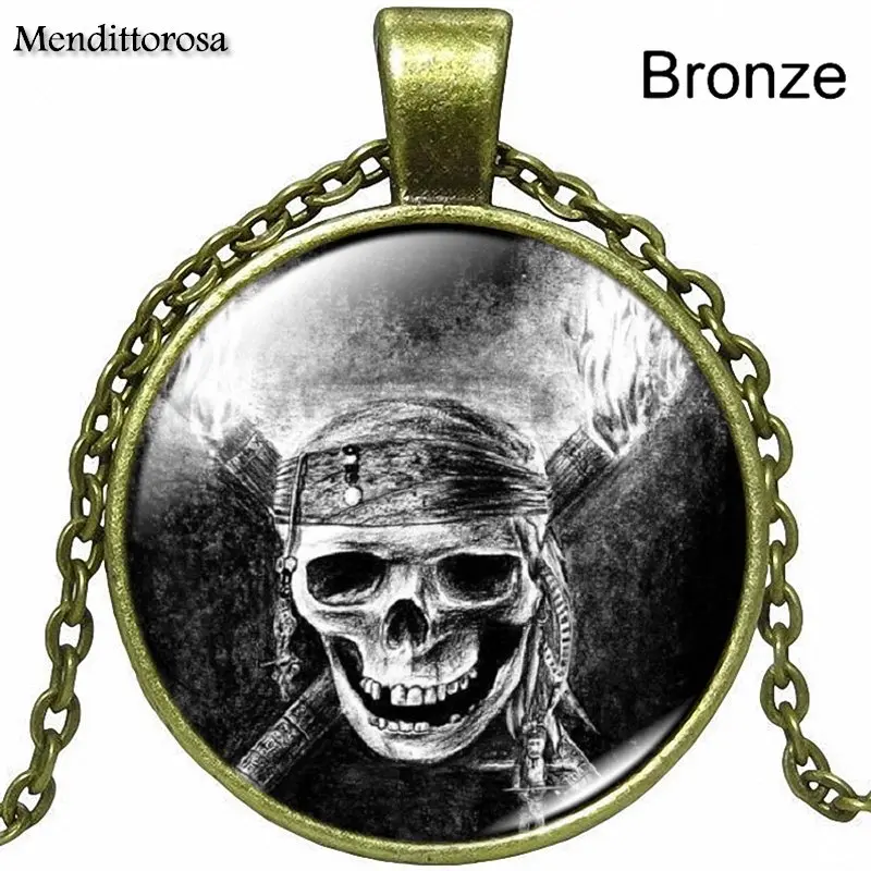 Ожерелье с посеребренным кулоном в виде пиратского черепа для ребенка |
