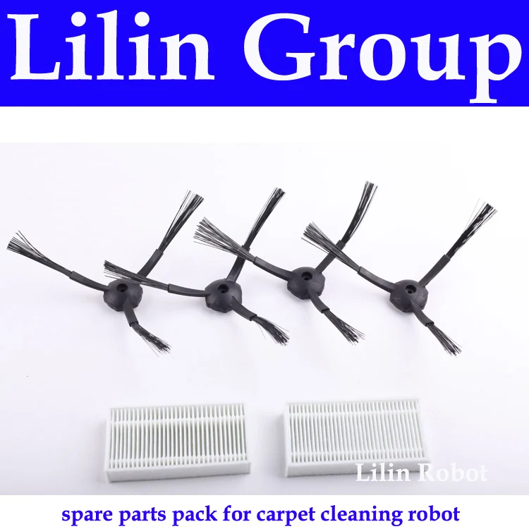 

(For B2000,B3000.B2005.B2005 PLUS) Spare Parts Pack for Carpet Cleaning Robot, Including Side Brush x 4pcs + HEPA Filter x 2pcs