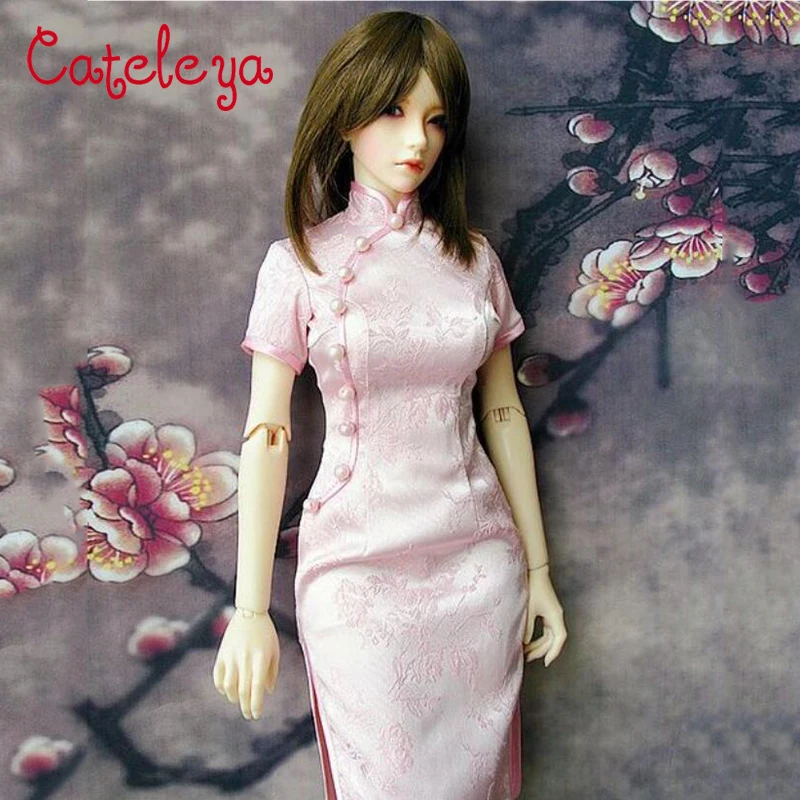 Платье-кукла Cateleya BJD 1/3 1/4 платье-Чонсам с цветком персика | Игрушки и хобби