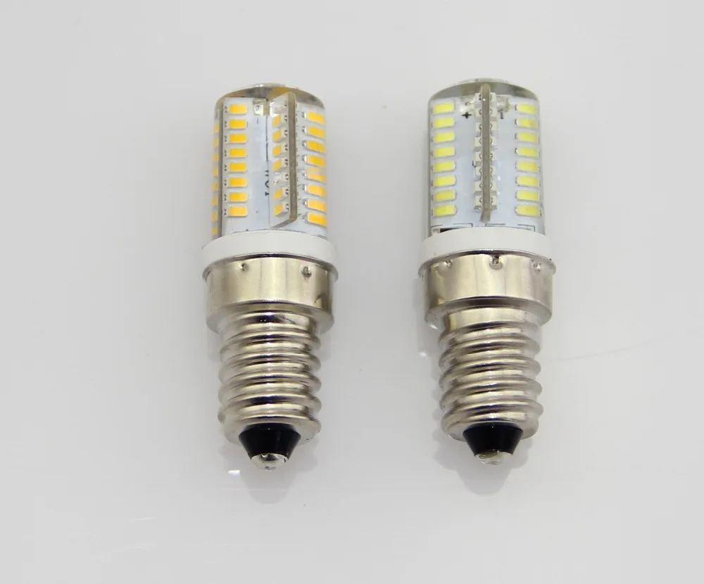 

100 шт./лот E14 3014 SMD 64 шт. Светодиодные хрустальные люстры 220 В переменного тока Светодиодная лампа-кукуруза холодный белый/теплый белый Сменны...