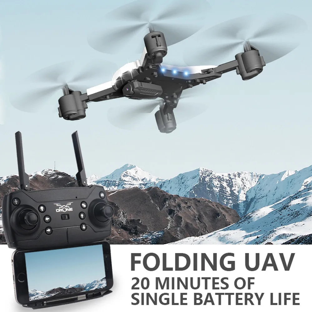 Складной wifi FPV RC Квадрокоптер Дрон с 1080P 5.0MP камерой селфи Дрон Радиоуправляемый вертолет Дрон 20 минут дети