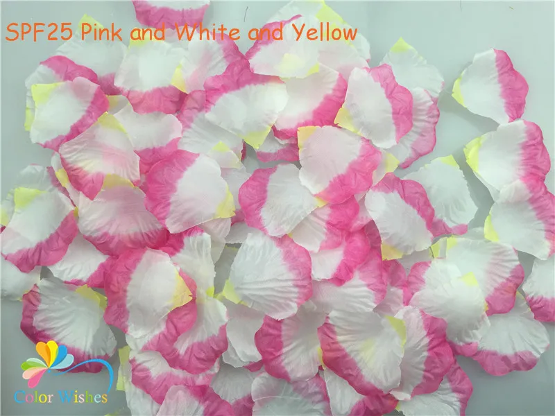 SPF25 Pink W and Y 100 шт./пакет, нежно-розовый, искусственный Шелковый цветок розы лепестки Листья свадебной церемонии подарок Обёрточная бумага шприцы Baby Shower украшения - Цвет: SPF25 Pink W and Y