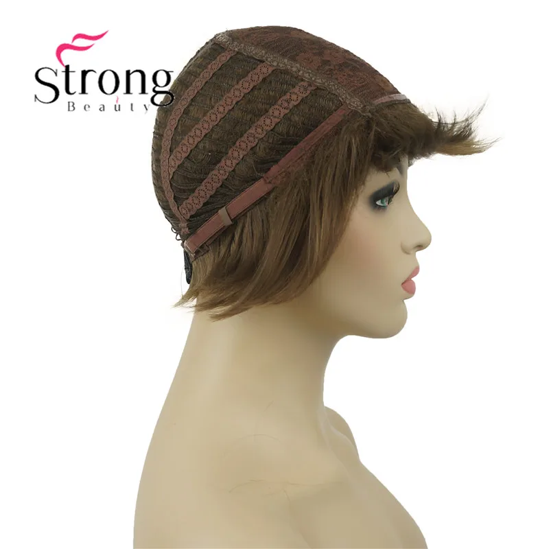 StrongBeauty короткий мягкий слоистый парик Омбре блонд полный синтетический парик