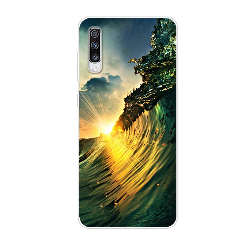 Чехол с рисунком для Samsung Galaxy A70 мягкий силиконовый чехол из ТПУ телефона A 70 милые