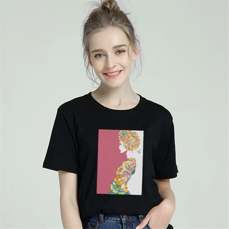 2019 летняя модная женская футболка с крутым принтом белые хлопковые женские