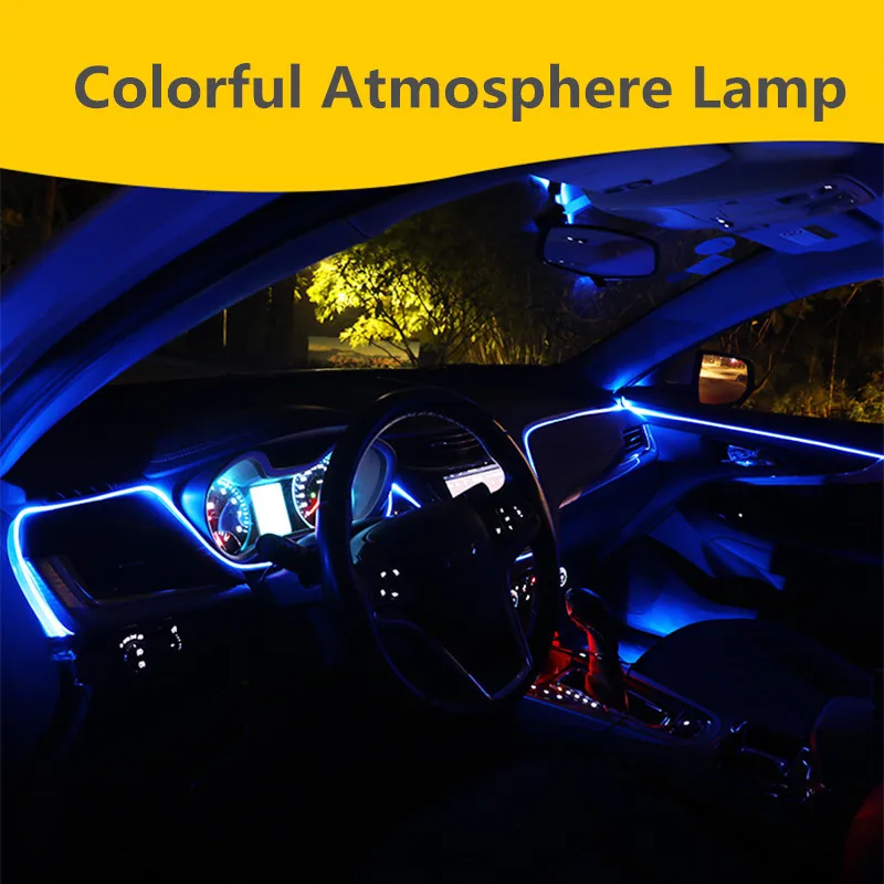 

6m Car Atmosphere Light Cold Light Music Control APP Remote Control RGB Led car Decoration 12V for Audi bmw toyota honda kia