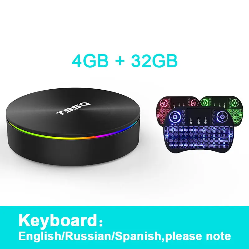 4G32G Add I8 T95Q 4 Гб 64 Гб ТВ приставка Android 9,0 LPDDR3 Amlogic S905X2 четырехъядерный 2,4G& 5GHz двойной Wifi BT4.1 100M H.265 4K 4GB 32GB Медиаплеер - Цвет: 4G32G Add I8