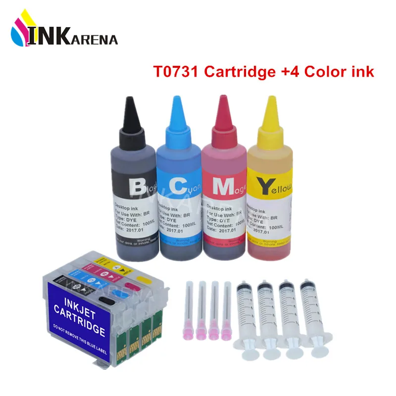 INKARENA T0731 чернильный картридж для Epson CX7300 CX5600 CX4905 CX3905 CX8300 TX409 TX515 TX550 TX419 C90 C91 + 4