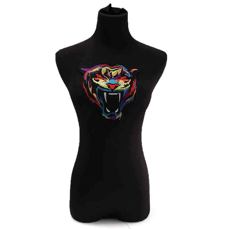 1 шт. вышитый Радужный тигр пришитый на железной нашивке значок сумка тканевая