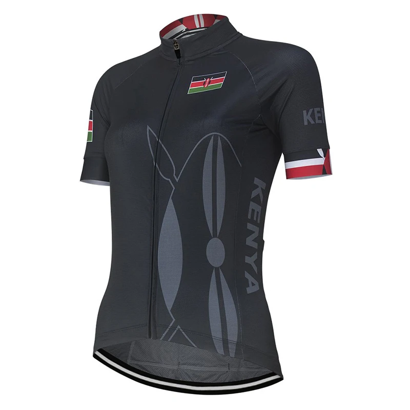 2020 Kenya New Black Cycling Jerseys Woman Customized Bike Road Mountain Race Короткие топы гоночная одежда летняя