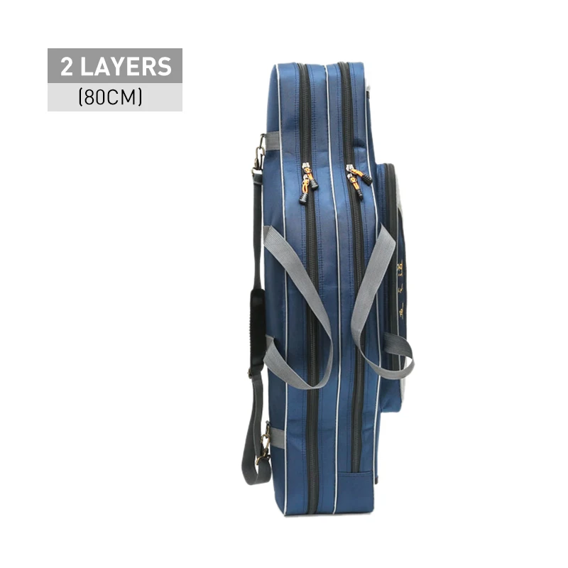 Blue 2 Layer 80 cm Портативный многофункциональные рыболовные сумка песка из плотной ткани детская одежда на рост 80, 90/100/120 см Удочка 3 Слои 4 Слои Travel Carry чехол Pesca XA49G - Цвет: Blue 2 Layer 80 cm