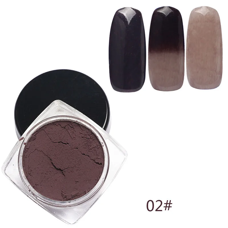 Лучшая Мода Дизайн ногтей градиентные порошки термохромовый пигмент термальная