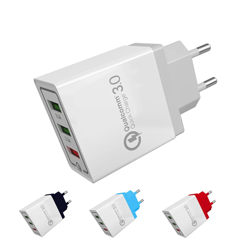 Универсальный QC3.0 18 Вт USB быстрая зарядка 3 0 в 3A для Iphone 5 7 8 US EU штепсельная Вилка