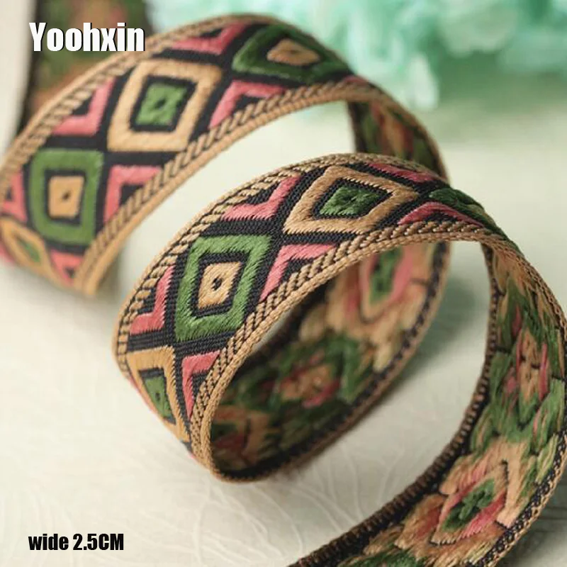 Роскошная вышивка 2 5 см коричневый цветок кружевная ткань отделка лента сделай