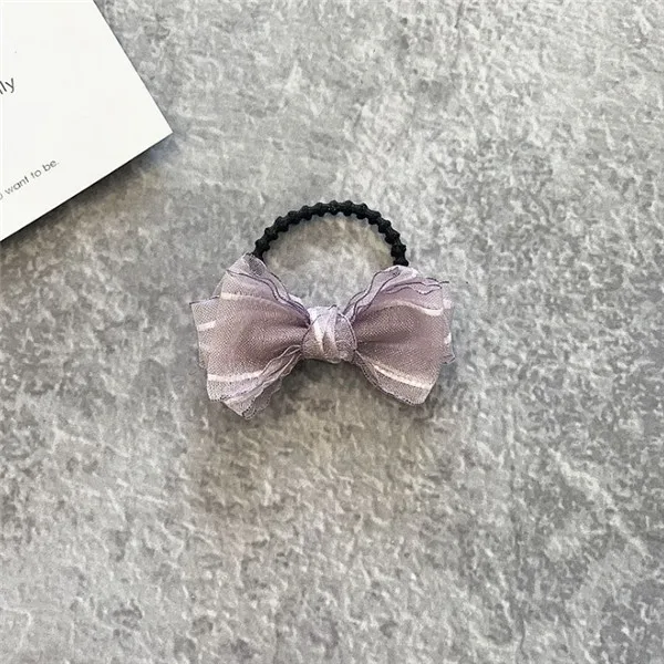 hair rope 2 10 шт./лот, Модный милый бант, Шпилька для волос, однотонный цвет, простой бант, аксессуары для волос, пряжа, заколка для волос, конский хвост, Очелье - Цвет: hair rope 2