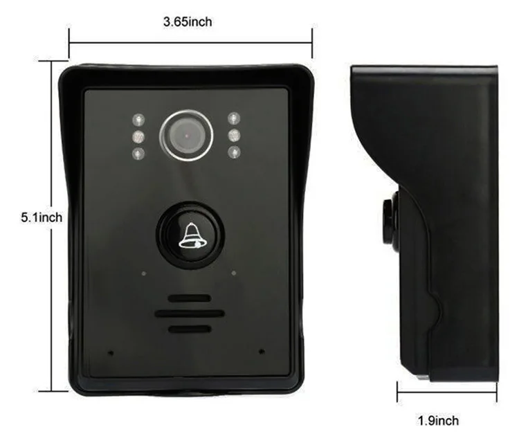 MOUNTAINONE Touch Key TFT Monitor Color 7&quotLCD Video Door Phone Doorbell IR Intercom Home Security System 150 Angles View |