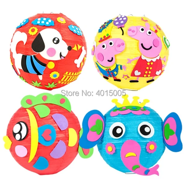 Середины осени Праздничные фонарики DIY Детская ручной мультфильм Материал