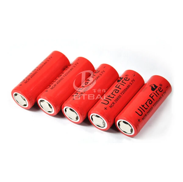 5 (Pcs) x 3.7v 26650MP BRC Li ion Rechargeable Battery 7300mAh For CREE XML T6 LED Flashlight Torch 26650 High Drain Batteries|battery