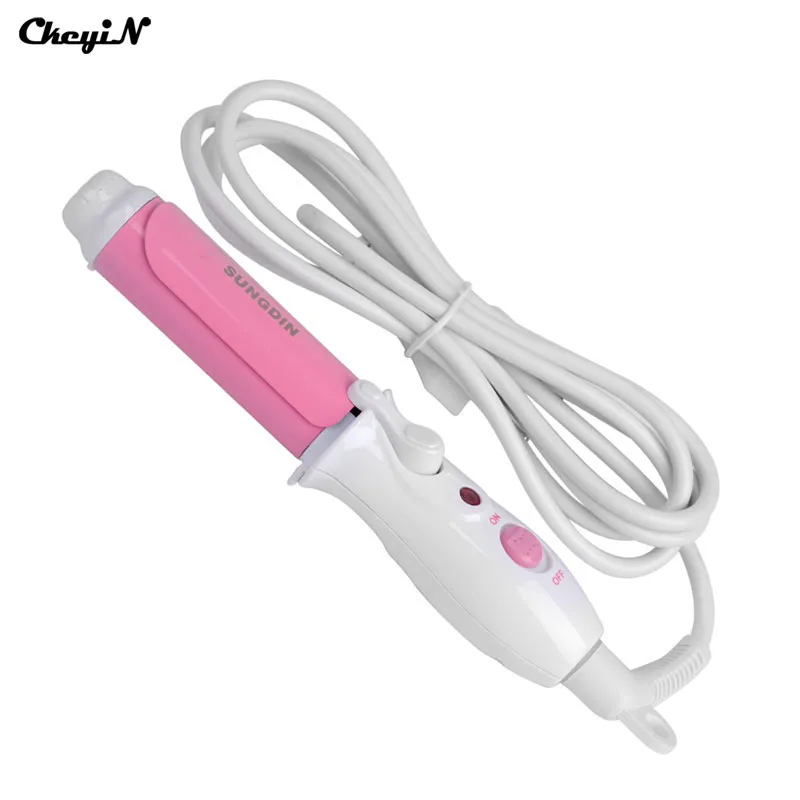 Pink Мини электрические бигуди для волос Волшебные щипцы для завивки волос Ролики кудри палочка Waver гофра Термостатические керамические инструменты для укладки волос - Цвет: Pink
