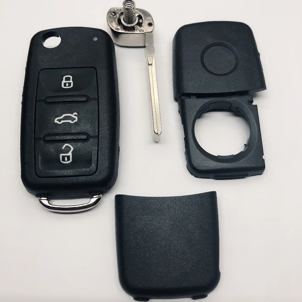 Сменный 3 кнопочный автомобильный чехол-брелок для VW Passat Polo Golf Touran Bora Sagitar Leon Octavia MK6 202AD откидной чехол для ключей