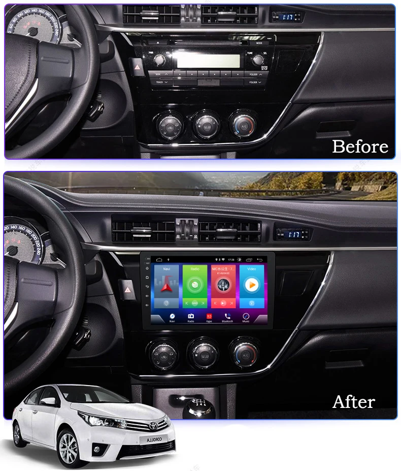 Умный полный сенсорный Android 8,1 Автомобильный gps навигационный плеер для TOYOTA corolla стерео радио bluetooth мультимедиа DSP головное устройство