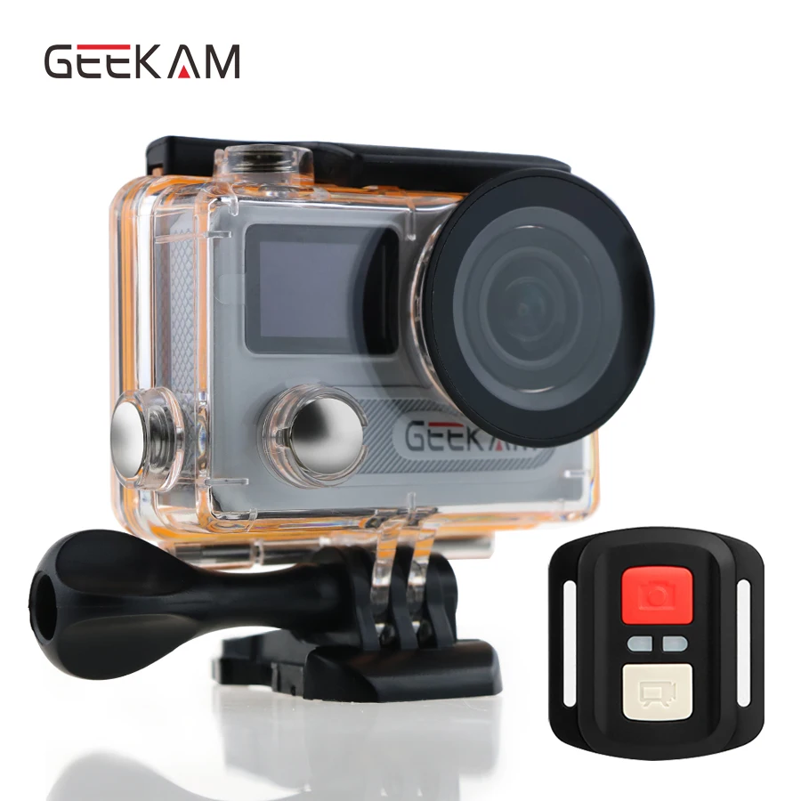 GEEKAM Ultra HD Водонепроницаемая 4K видеокамера 170 градусов 2 0 двойной экран 1080p 60fps WiFi