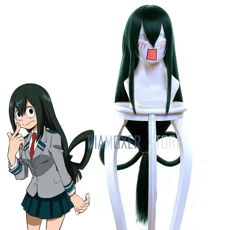 

80cm Boku No Hero Academia Asui Tsuyu Wig My Hero Academia Cosplay Costume Wigs Green Long Hair