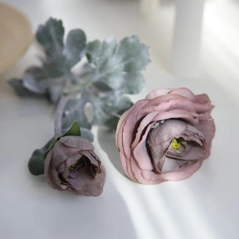 STAR FLOWER 1 PCS Artificial 4 Flower Heads Ranunculus asiaticus Peony Silk Flowers Wedding Home Decoration Gift 02061 | Дом и сад